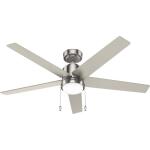 Hunter Mansilla 52 in. Indoor Brushed Nickel Standard Ceiling Fan with Soft White Integrated LED Light Kit (52752)