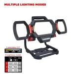 Husky 10,000 Lumen Three-Head Hybrid LED Work Light with Rechargeable Battery (7903801012)