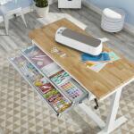 Husky 52 in. W x 24 in. D 2-Drawer Adjustable Height White Workbench Table with Solid Wood Top (HOLT5202BJ2)