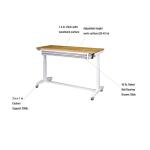 Husky 52 in. W x 24 in. D 2-Drawer Adjustable Height White Workbench Table with Solid Wood Top (HOLT5202BJ2)
