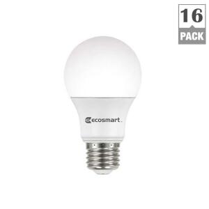 EcoSmart 60-Watt Equivalent A19 Non-Dimmable LED Light Bulb Daylight (16-Pack) (11A19060WULND02)