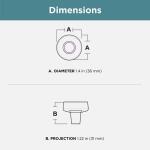 Liberty Soft Modern 1-3/8 in. (35 mm) Modern Matte Black Round Cabinet Knob (P34942-FB-C0)