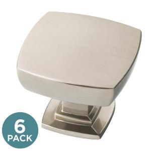 Liberty 6-Pack Webber 1-1/4 in. Classic Satin Nickel Square Cabinet Knobs (P35051C-SN-U60)