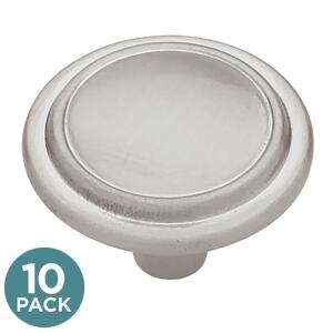 Liberty 10-Pack Top Ring 1-1/4 in. (31 mm) Classic Satin Nickel Round Cabinet Knobs (P40052-SN-U10)