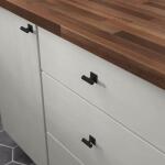 Liberty Averland 1-5/8 in. (42 mm) Modern Matte Black Cabinet T-Knob w/Backplate (P40164C-FB-CP0)