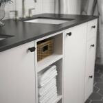 Liberty Elongated Hex 1-3/4 in. (44 mm) Modern Matte Black Cabinet Knob (P43242C-FB-CP0)