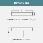 Liberty Square Bar Knobble 3 in. (76 mm) Modern Matte Black Cabinet Knob (P43830C-FB-CP0)