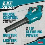 Makita116 MPH 459 CFM (XBU03SM1) 18V LXT Lithium-Ion Brushless Cordless Leaf Blower Kit