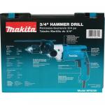 Makita 1/2 in. Corded Variable Speed Hammer Drill with 6.6 Amp Motor, Torque Limiter, Side Handle, Depth Gauge, Chuck Key, and Hard Case