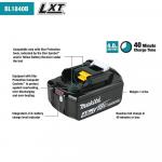 Makita18V 4.0Ah LXT Lithium-Ion High Capacity Battery Pack with Fuel Gauge and Charger Starter Kit