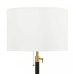 Hampton Bay 65 in. Alderston Adjustable Standard Floor Lamp in Matte Black and Antique Brass