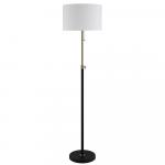 Hampton Bay 65 in. Alderston Adjustable Standard Floor Lamp in Matte Black and Antique Brass