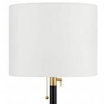 Hampton Bay 26 in. Alderston Matte Black and Antique Brass Adjustable Table Lamp