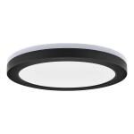 Commercial Electric 12 in. LED Flush Mount Smart CCT and RGB Selectable Matte Black Finish with Night Light (LCN3002LM-01 MB)