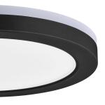 Commercial Electric 12 in. LED Flush Mount Smart CCT and RGB Selectable Matte Black Finish with Night Light (LCN3002LM-01 MB)
