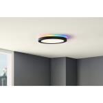 Commercial Electric 12 in. LED Flush Mount Smart CCT and RGB Selectable Matte Black Finish with Night Light (LCN3002LM-01 MB)