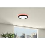 Commercial Electric 12 in. LED Flush Mount Smart CCT and RGB Selectable Matte Black Finish with Night Light (LCN3002LM-01 MB)