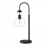 Home Decorators Collection 23.5-inch Bakerston Table Lamp in Matte Black with Clear Glass Shade