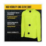 MAXIMUM SAFETY Men's Large Yellow High Visibility Polyester Long-Sleeve Safety Shirt (MX47406-LCC6)