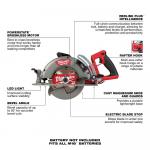 Milwaukee M18 FUEL 18V Lithium-Ion Cordless 7-1/4 in. Rear Handle Circular Saw (Tool-Only)