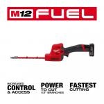 MilwaukeeM12 FUEL 8-inch 12-Volt Lithium-Ion Brushless Cordless Hedge Trimmer Kit with Charger and 4.0 Ah Battery