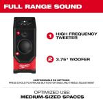 Milwaukee M18 18V Lithium-Ion Cordless Wireless Bluetooth Jobsite Speaker (Tool-Only) (2954-20)