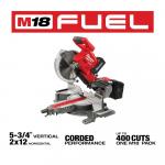 Milwaukee M18 FUEL 18V 10 Inch Lithium-Ion Brushless Cordless Miter Saw Kit with Dual Bevel, Sliding Compound, and 8.0 Ah Battery