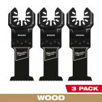 Milwaukee. High Carbon Steel 1-3/8 in Universal Fit Wood Cutting Multi-Tool Oscillating Blade (3-Pack)