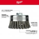 Milwaukee Carbon Steel Knot Wire Cup Brush 3 in.