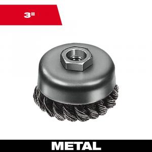 Milwaukee Carbon Steel Knot Wire Cup Brush 3 in.