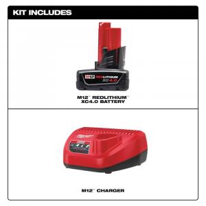 MilwaukeeM12 12-Volt 4.0 Ah Lithium-Ion XC Battery Pack and Charger Starter Kit