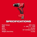 Milwaukee M18 18-Volt Lithium-Ion Brushless Cordless Compact Hammer Drill/Impact Combo Kit (2-Tool) with (2) Batteries, Bag (3693-22CX)
