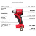 Milwaukee M18 18-Volt Lithium-Ion Brushless Cordless Compact Hammer Drill/Impact Combo Kit (2-Tool) with (2) Batteries, Bag (3693-22CX)