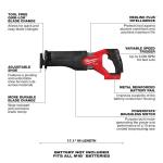 Milwaukee M18 FUEL GEN 2 18V Lithium-Ion Brushless Cordless SAWZALL Reciprocating Saw (Tool Only)