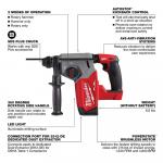 Milwaukee M18 FUEL 18V Lithium-Ion Cordless 1 in. SDS-Plus Rotary Hammer with Brushless Motor (Tool-Only)