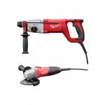 Milwaukee 1 in. SDS D-Handle Rotary Hammer with 8 Amp Cord and 4-1/2 in. Small Angle Grinder