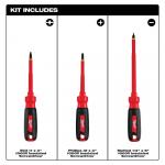 Milwaukee1000-Volt Insulated (3-Piece) Screwdriver Set