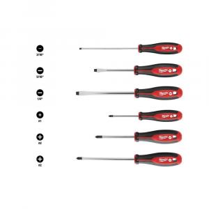 Milwaukee(6-Piece) Phillips/Slotted Flat Head Hex Drive Screwdriver Set with Tri-Lobe Handle