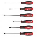 Milwaukee(6-Piece) Phillips/Slotted Flat Head Hex Drive Screwdriver Set with Tri-Lobe Handle