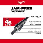 Milwaukee. #4 Black Oxide Step Drill Bit (12-Steps) 3/16 in. - 7/8 in