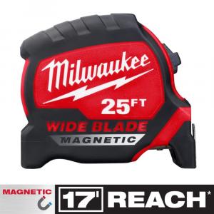 MilwaukeeMagnetic Tape Measure 25 ft. x 1-5/16 in. Wide Blade with 17 ft. Reach