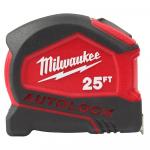 Milwaukee25 ft. SAE Compact Auto Lock Tape Measure with Fractional Scale and 9 ft. Standout