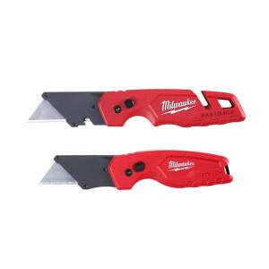 Milwaukee FASTBACK Folding Utility Knife and Compact Folding Utility Knife with Blade Storage and Gut Hook (2-Piece) (48-22-1503 )