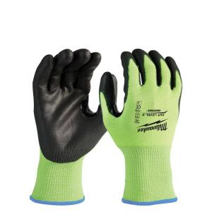 Milwaukee Large High Visibility Level 2 Cut Resistant Polyurethane Dipped Work Gloves (48-73-8922)
