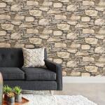 NuWallpaper Peel & Stick Hadrian Stone Wall Vinyl Wallpaper Roll (Covers 30.75 Sq. Ft.) (NU2065)
