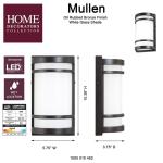 Home Decorators Collection Mullen Oil Rubbed Bronze Hardwired LED Outdoor Wall Light Lantern Sconce with Integrated LED (29800)