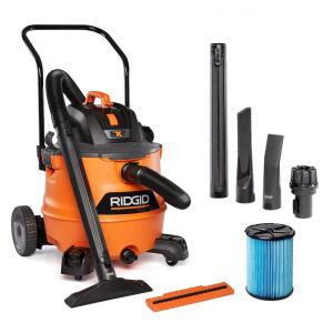 RIDGID 16 Gallon 6.5 Peak HP NXT Shop Vac Wet Dry Vacuum with Cart, Fine Dust Filter, Locking Hose and Accessory Attachments (HD1800)