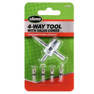 Slime 4-Way Valve Tool with Valve Cores(20088)