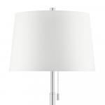 Hampton Bay 58 in. Ganton Standard Floor Lamp with Polished Nickel Finish and Hardback Drum Linen Shade for Living Room