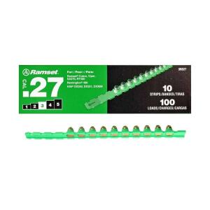 Ramset 0.27 Steel & Concrete Strip/Single-Use Load/Booster Caliber Green Strip Loads (100-Pack) (00652)